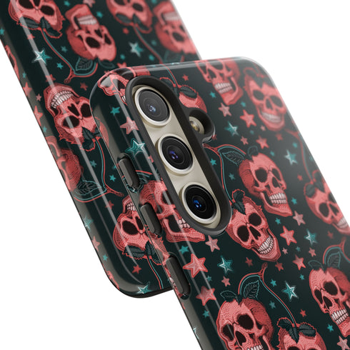 Pink Cherry Skull Phone Case
