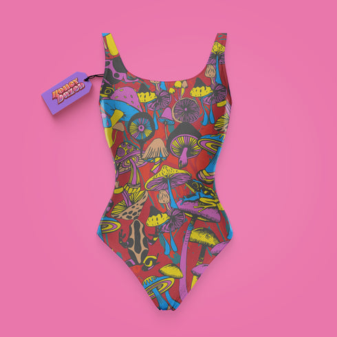 a bathing suit with a tag attached to it