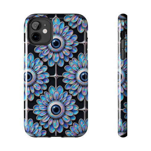Gothic Floral Eyeball Phone Case - Weirdcore Iridescent iPhone and Samsung Galaxy Protective Cover