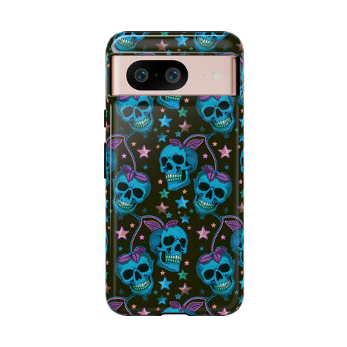 Skull Cherry Phone Case in Blue