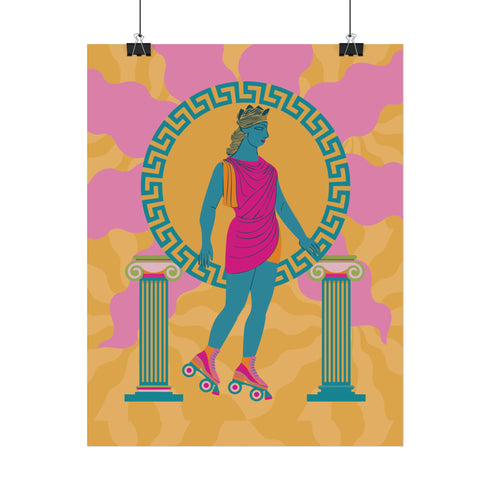 Roller Skating Goddess Art Print