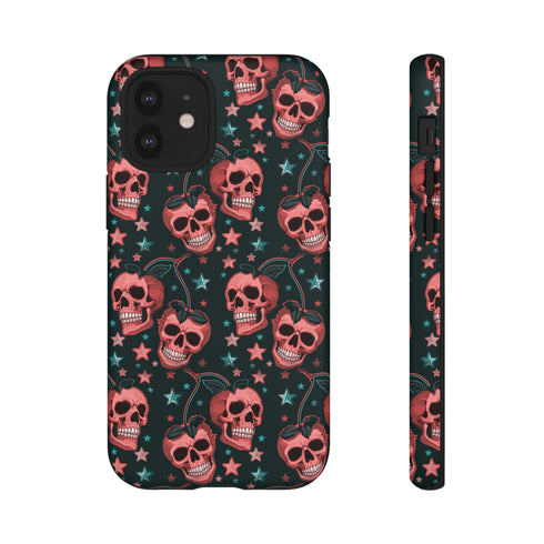 Pink Cherry Skull Phone Case