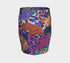 High-waisted fitted mini skirt featuring a vibrant tiger print in rainbow colors over a blue and purple camouflage background. The skirt includes a 1.5” elastic waistband and is made of eco polyester and spandex. Pencil fit hugs the body with a smooth silhouette. Available in performance or glitter finish, sizes S to XL.