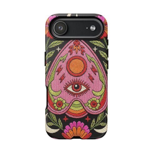 Evil Eye Phone Case Planchette Design, Goth Boho Aesthetic Floral iPhone Case