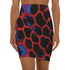 Electric Camo Fitted Mini Skirt in Red