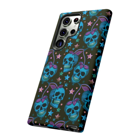 Skull Cherry Phone Case in Blue