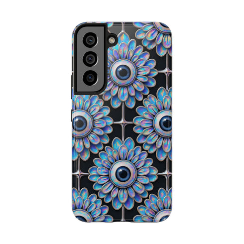 Gothic Floral Eyeball Phone Case - Weirdcore Iridescent iPhone and Samsung Galaxy Protective Cover