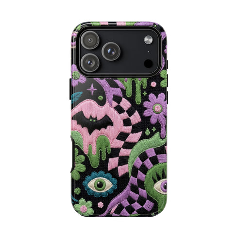 Pastel Goth Bat Faux Crochet Phone Case