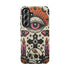 Gothic Faux Crochet Phone Case - Whimsigoth Evil Eye Skull Cover