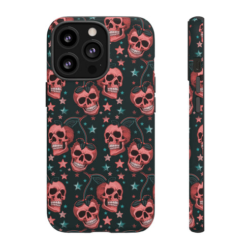 Pink Cherry Skull Phone Case