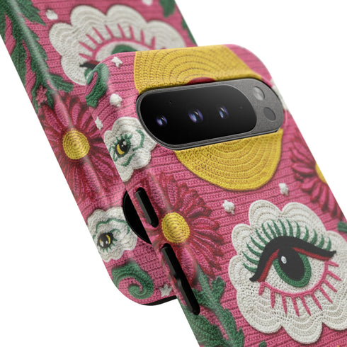 Maximalist Eye Cloud Faux Crochet Tough Case in Matte