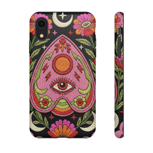 Evil Eye Phone Case Planchette Design, Goth Boho Aesthetic Floral iPhone Case
