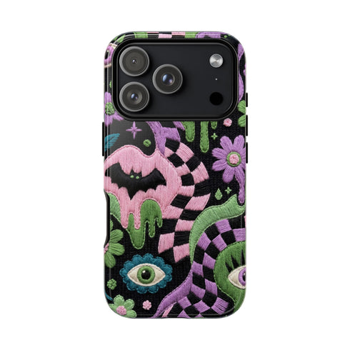Pastel Goth Bat Faux Crochet Phone Case