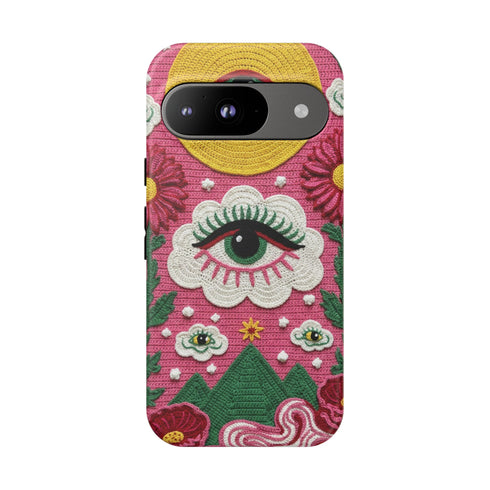Maximalist Eye Cloud Faux Crochet Tough Case in Matte