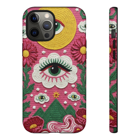 Maximalist Eye Cloud Faux Crochet Tough Case in Matte