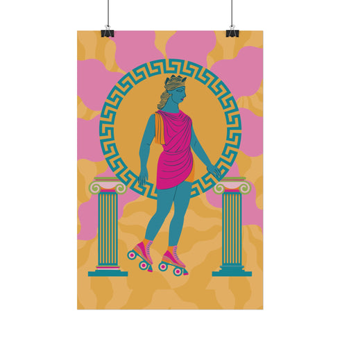Roller Skating Goddess Art Print