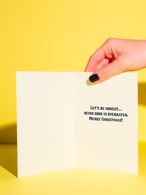 Krampus Holiday Card, Funny Goth Christmas Greeting, Pastel Goth Stationery