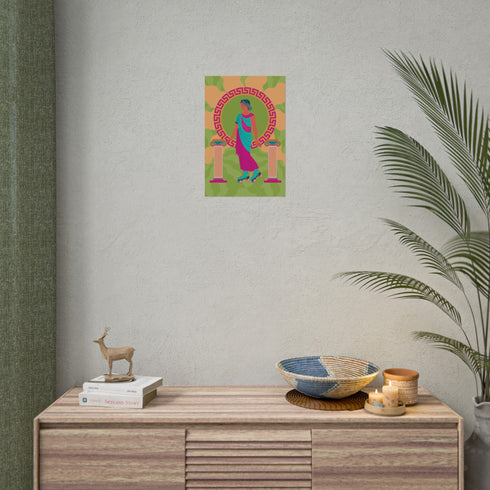 Roller Skating Grecian Goddess Art Print