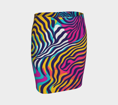 Psychedelic Zebra Mini Skirt