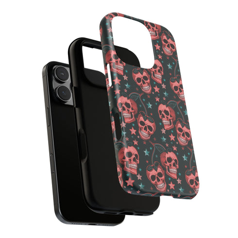 Pink Cherry Skull Phone Case