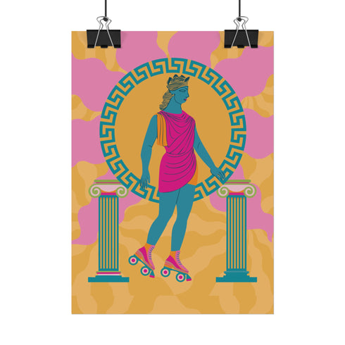 Roller Skating Goddess Art Print