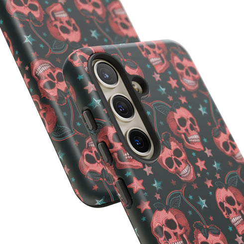 Pink Cherry Skull Phone Case