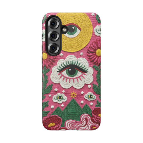 Maximalist Eye Cloud Faux Crochet Tough Case in Matte