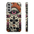 Gothic Faux Crochet Phone Case - Whimsigoth Evil Eye Skull Cover