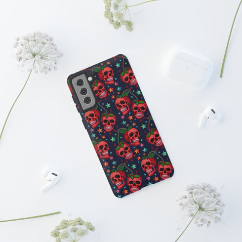 Red Cherry Skull Phone Case