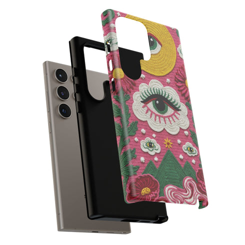 Maximalist Eye Cloud Faux Crochet Tough Case in Matte