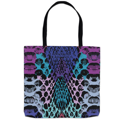 Snakeskin Carryall Shoulder Tote in Blueberry
