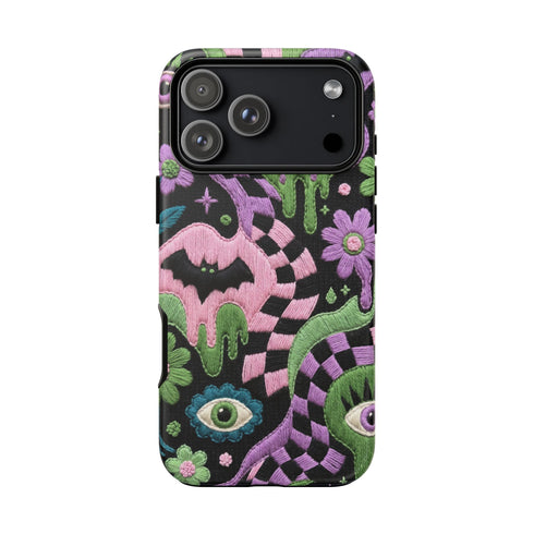 Pastel Goth Bat Faux Crochet Phone Case