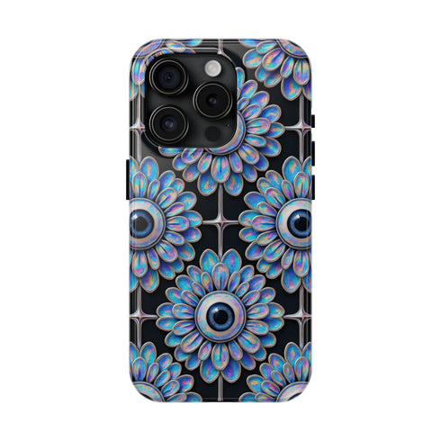 Gothic Floral Eyeball Phone Case - Weirdcore Iridescent iPhone and Samsung Galaxy Protective Cover