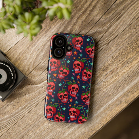 Red Cherry Skull Phone Case