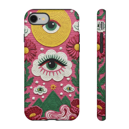 Maximalist Eye Cloud Faux Crochet Tough Case in Matte