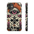 Gothic Faux Crochet Phone Case - Whimsigoth Evil Eye Skull Cover