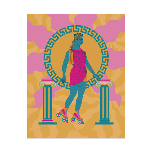 Roller Skating Goddess Art Print