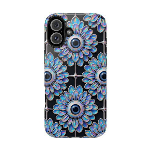Gothic Floral Eyeball Phone Case - Weirdcore Iridescent iPhone and Samsung Galaxy Protective Cover