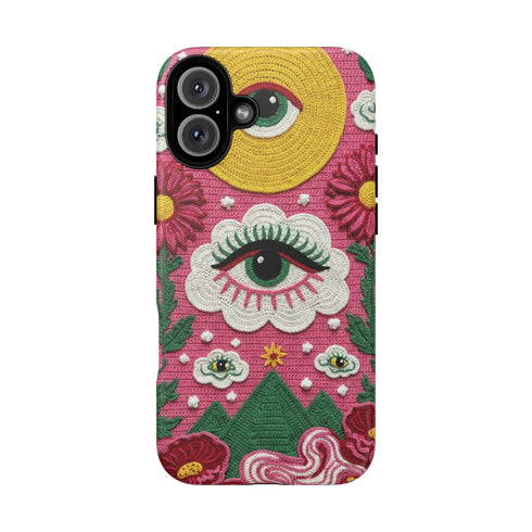 Maximalist Eye Cloud Faux Crochet Tough Case in Matte