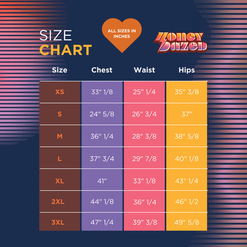 the size chart for a women's skirt
