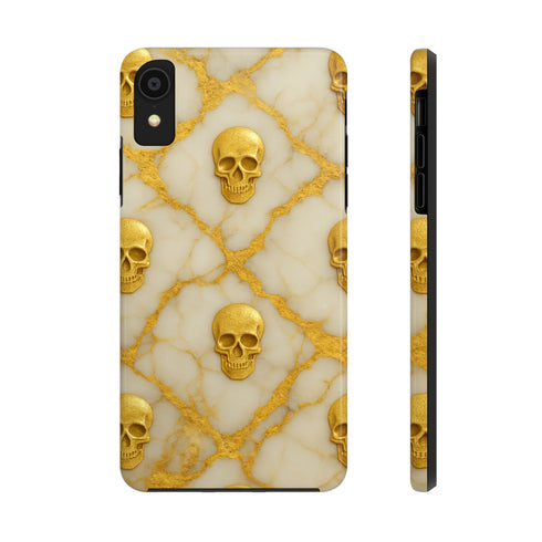 Marble Gold and White Skull Phone Case