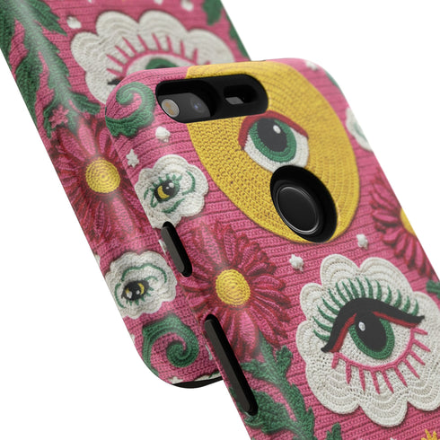 Maximalist Eye Cloud Faux Crochet Tough Case in Matte