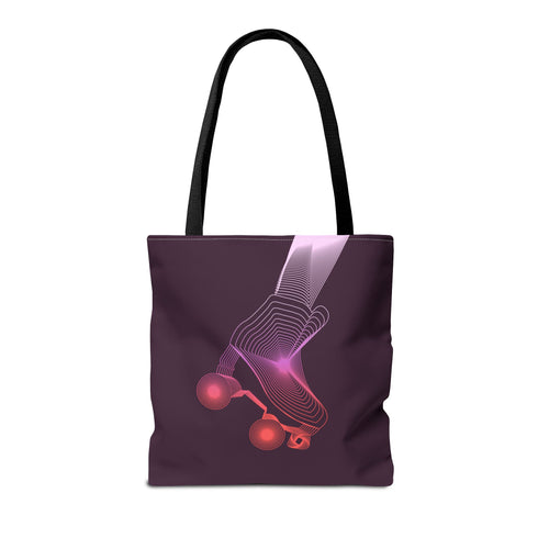 Roller Derby Tote Bag, Retro Neon Skate Tote