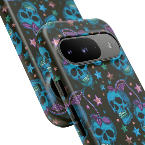 Skull Cherry Phone Case in Blue