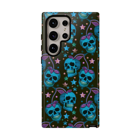 Skull Cherry Phone Case in Blue