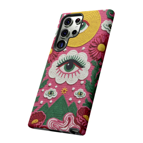 Maximalist Eye Cloud Faux Crochet Tough Case in Matte