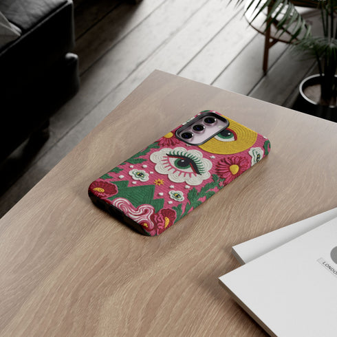 Maximalist Eye Cloud Faux Crochet Tough Case in Matte