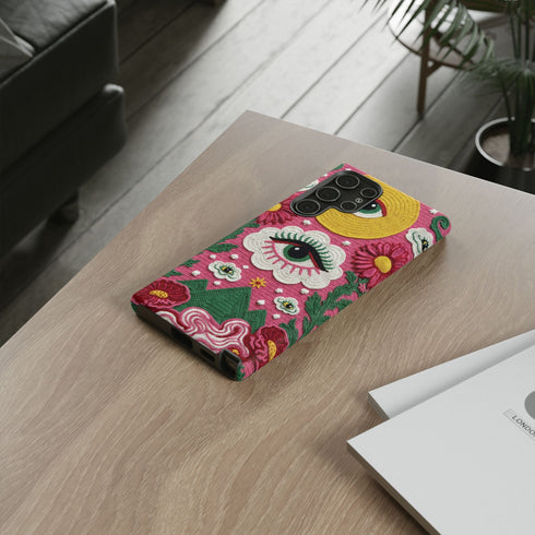 Maximalist Eye Cloud Faux Crochet Tough Case in Matte