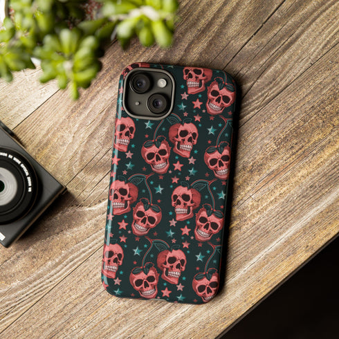 Pink Cherry Skull Phone Case