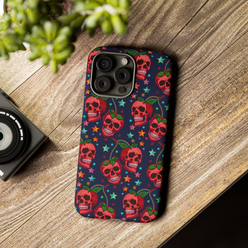 Red Cherry Skull Phone Case
